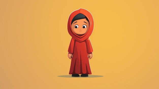 Vector a cartoon of a boy in a red robe with a red cloak