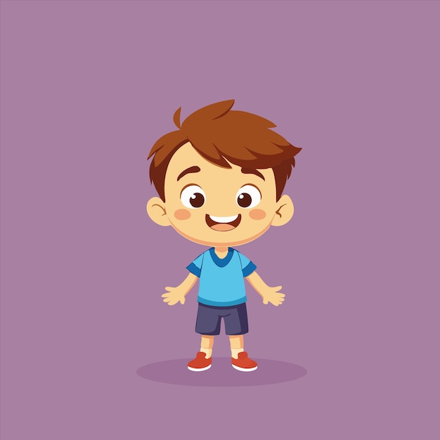 a cartoon of a boy with a blue shirt that says quot hes a little boy quot