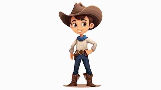 a cartoon of a boy with a cowboy hat on his head