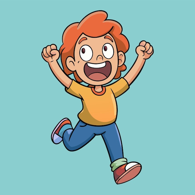 a cartoon of a boy with a happy expression