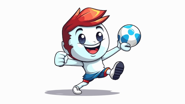 Vector a cartoon boy with a soccer ball in his hand