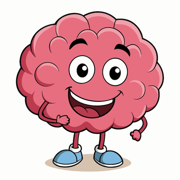 Vector cartoon brain clip art vector illustration design