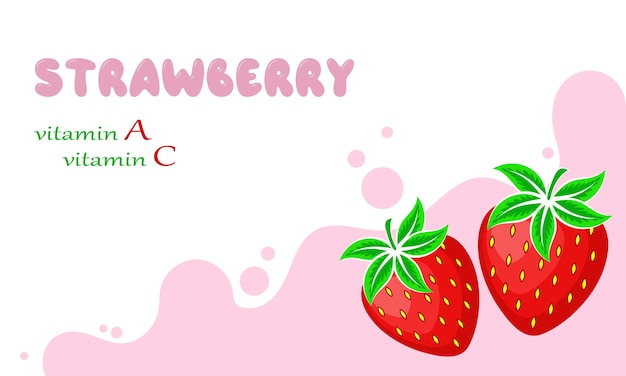 Cartoon bright natural strawberry