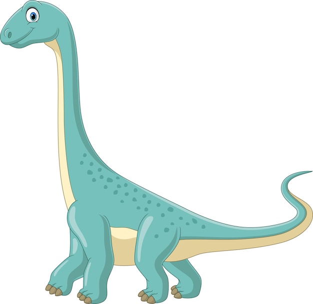 Cartoon brontosaurus dinosaur on white background