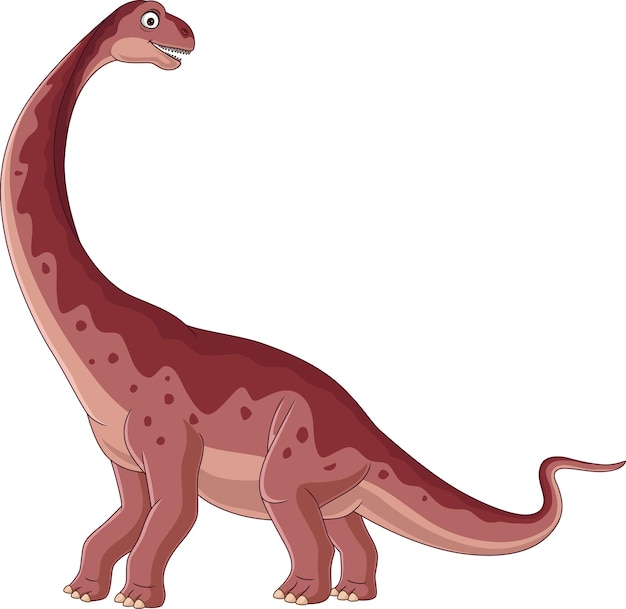 Cartoon brontosaurus dinosaur on white background