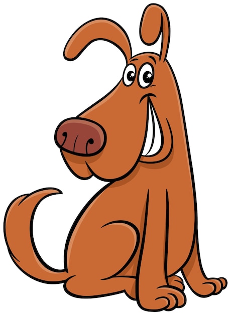 Cartoon brown dog comic animal character