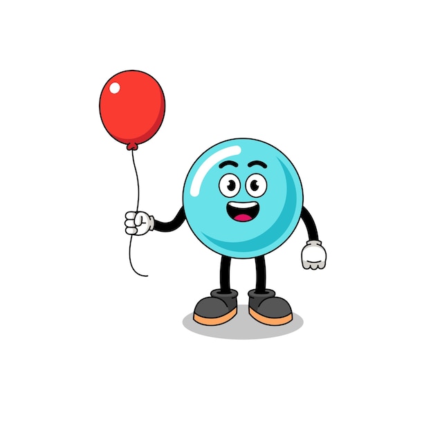 Cartoon of bubble holding a balloon