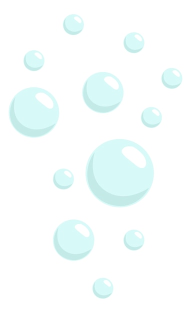 Cartoon bubbles Air balls Sparkling liquid elements