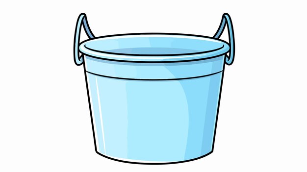 Vector cartoon bucket line drawing with cold gradient