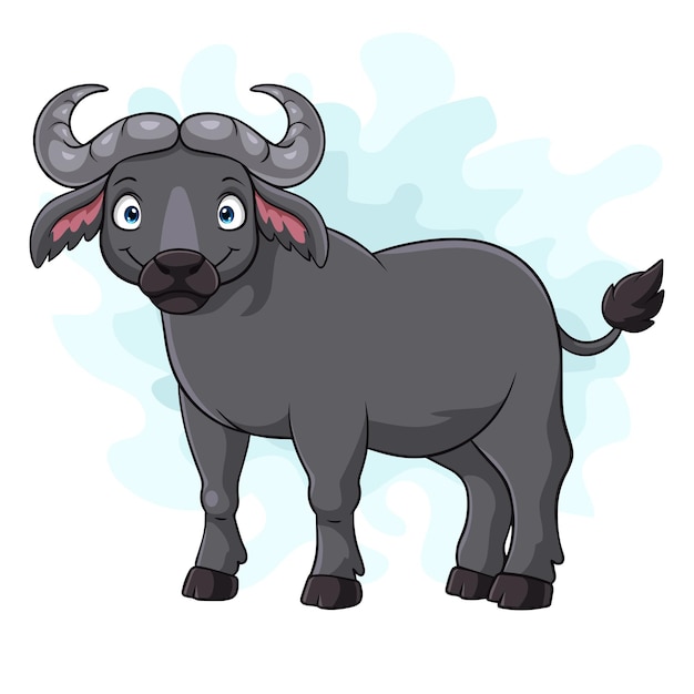 Cartoon buffalo isolated on white background