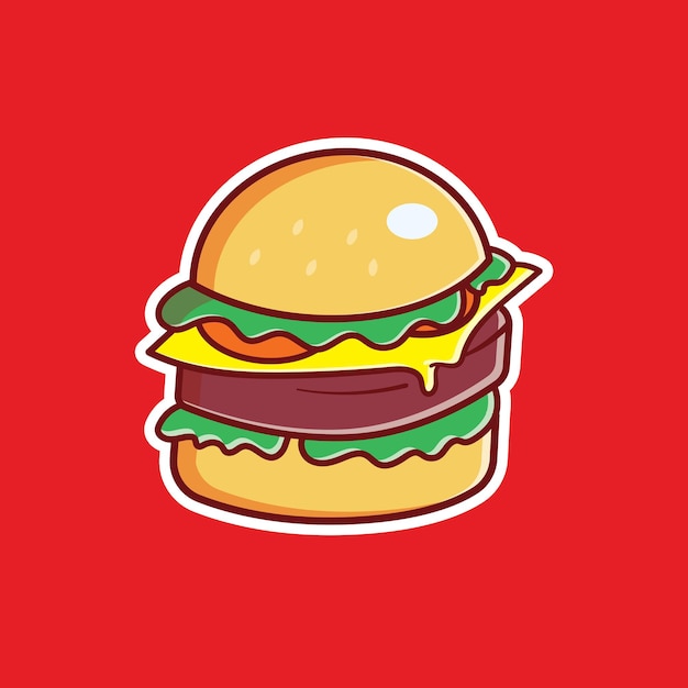 Cartoon Burger Icon Vector hamburger illustration