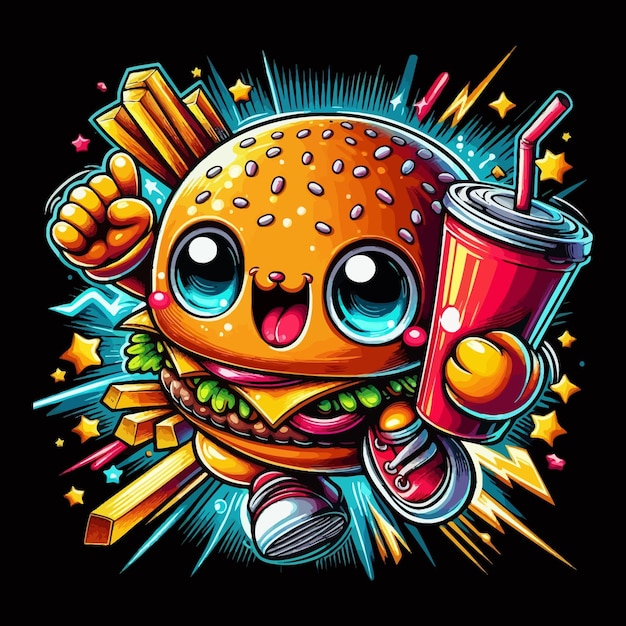 cartoon burger vector illustration