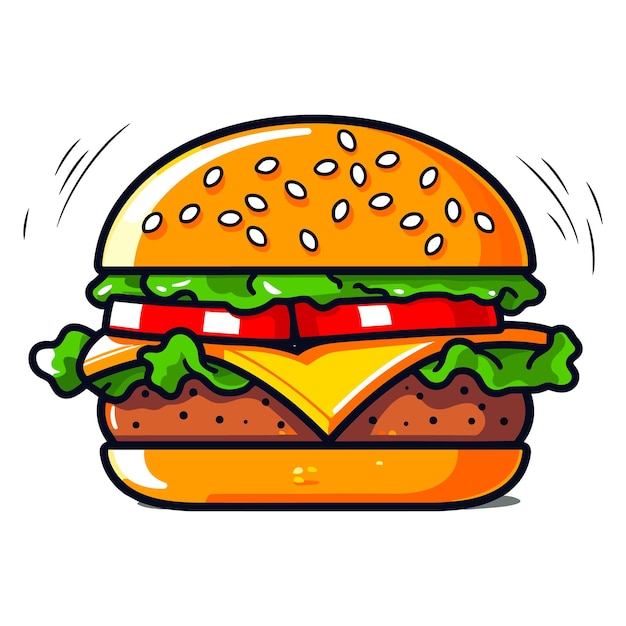 Cartoon burger vector isolated illustration