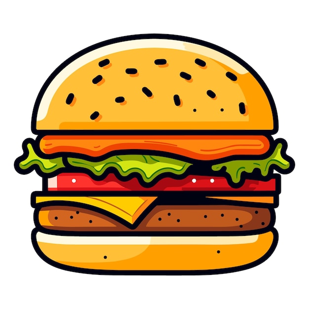 Cartoon burger vector isolated illustration