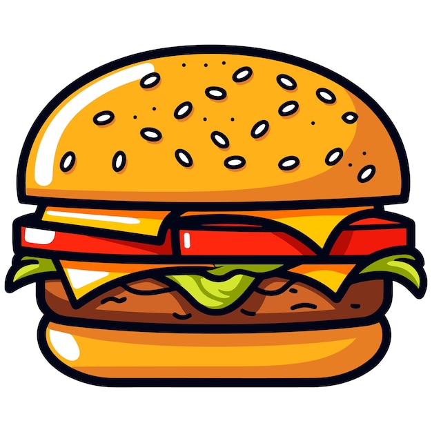 Cartoon burger vector isolated illustration