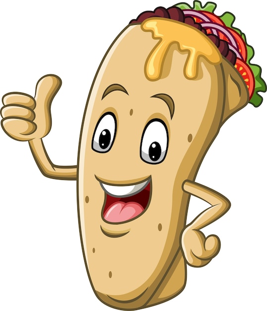 Cartoon burrito mascot design