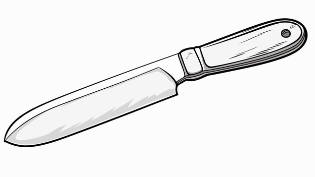 Vector cartoon butter knife line drawing vector illustration