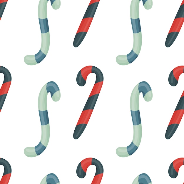 Cartoon of candy cane vector seamless pattern