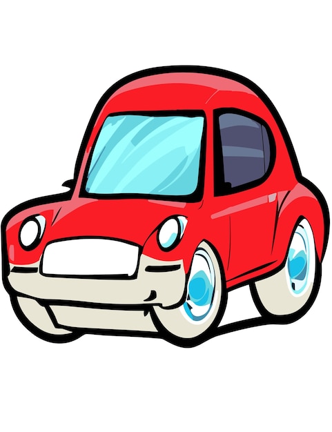 Cartoon Car Clipart 2D Vector Design