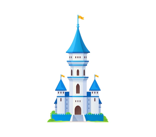 Cartoon castle kingdom palace medieval building