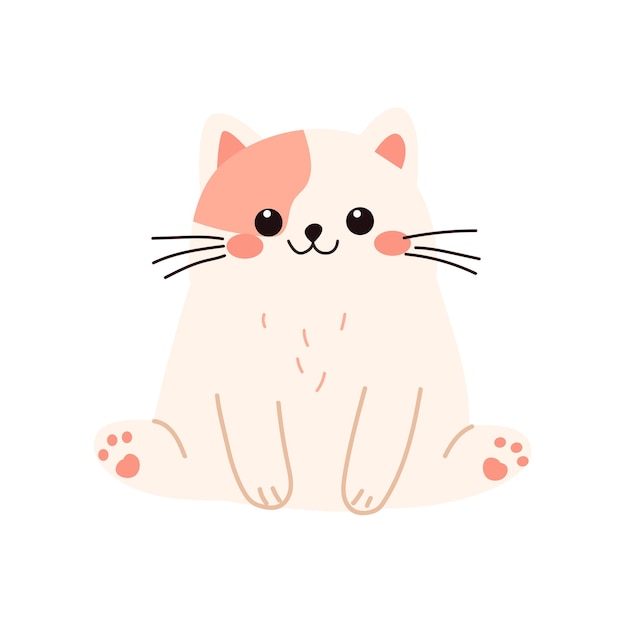 Cartoon cat characters Different cats poses Flat color simple style design