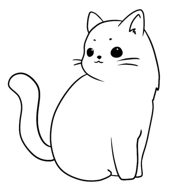 cartoon cat cute animal doodle kawaii anime coloring page cute illustration clip art character