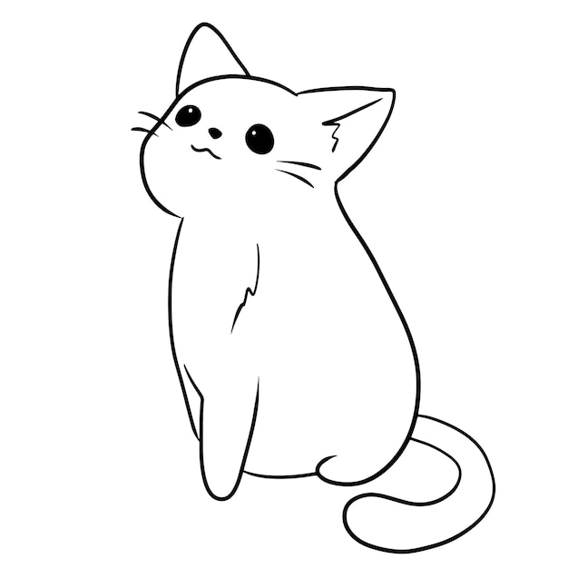 cartoon cat cute animal doodle kawaii anime coloring page cute illustration clip art character