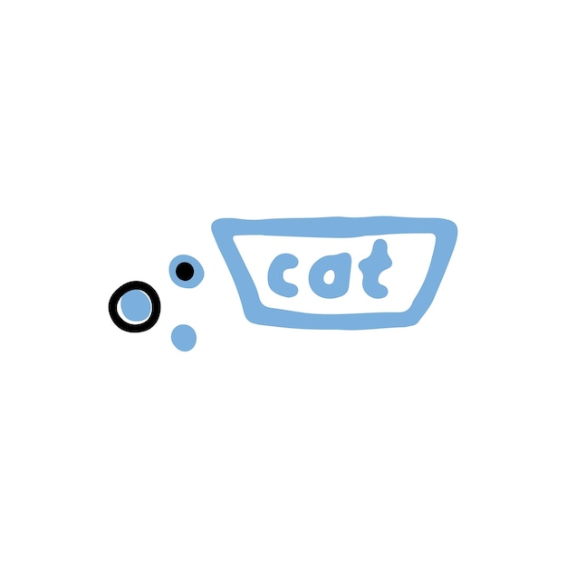 Cartoon cat food vector doodle illustration hand drawn