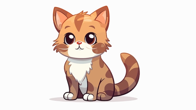 Vector a cartoon cat with a collar and a collar