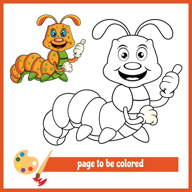 Cartoon caterpillar A coloring pictures