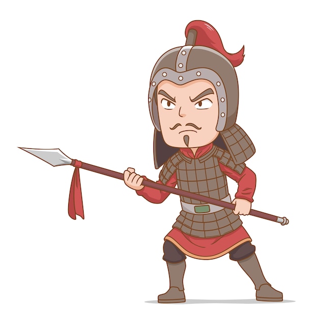 Cartoon character of ancient Chinese soldier