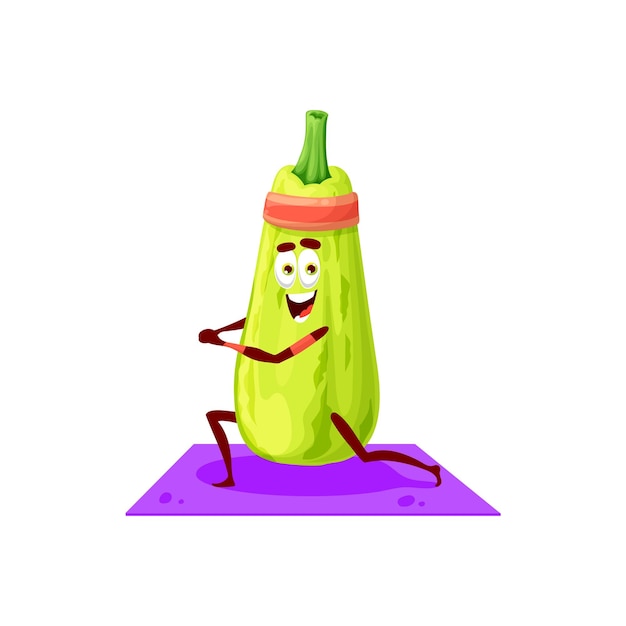 Cartoon character aubergine vegetable yoga sport