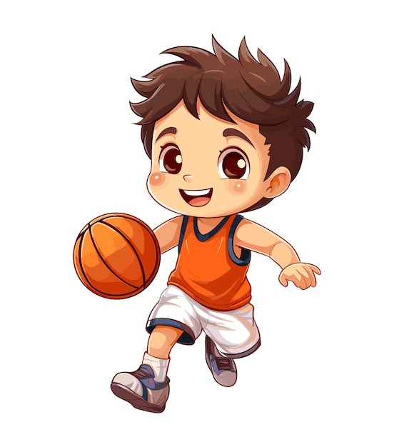 Cartoon character basketball player vector illustration