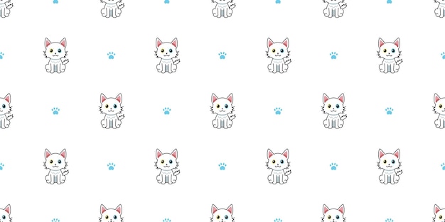 cartoon character cat seamless pattern background 