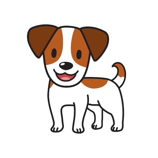 Cartoon character cute jack russell terrier dog for design.