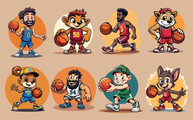 Vector cartoon character mascot basketball for illustration vector