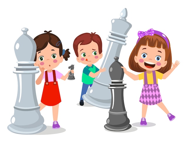 Cartoon Character Playing Chess Game