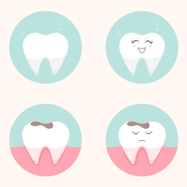 cartoon character teeth icons