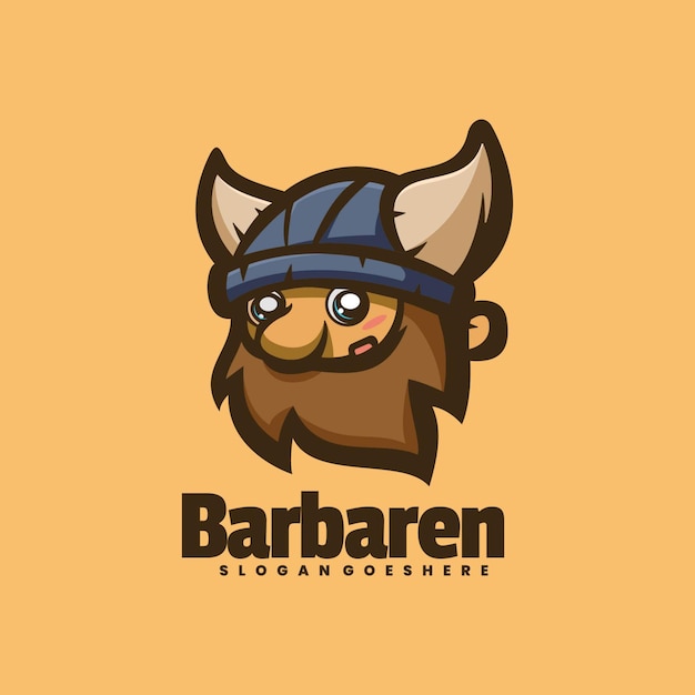 A cartoon character with a blue hat and a blue hat that says barbarn.