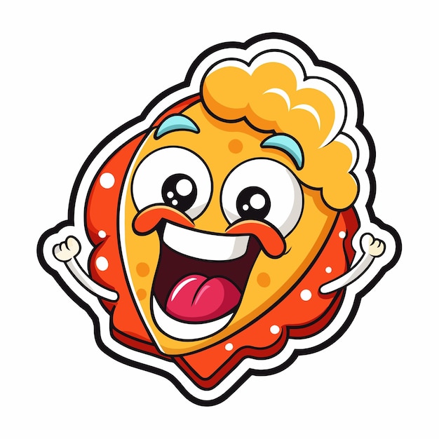 a cartoon character with a funny face and mouth open