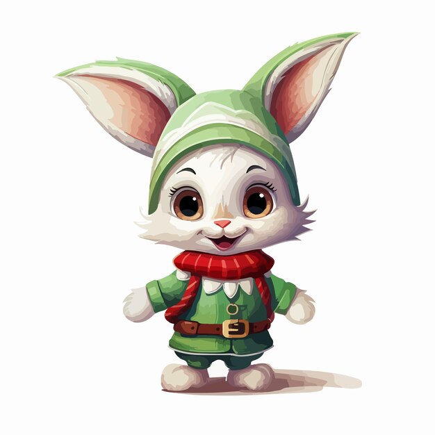 Vector a cartoon character with a hat and a green hood that says bunny