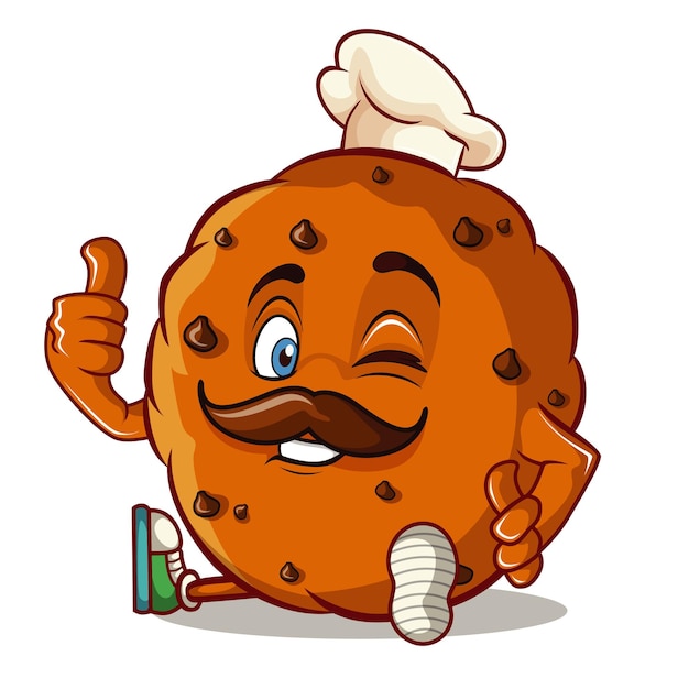 a cartoon character with a mustache and a mustache with a chef hat on his head