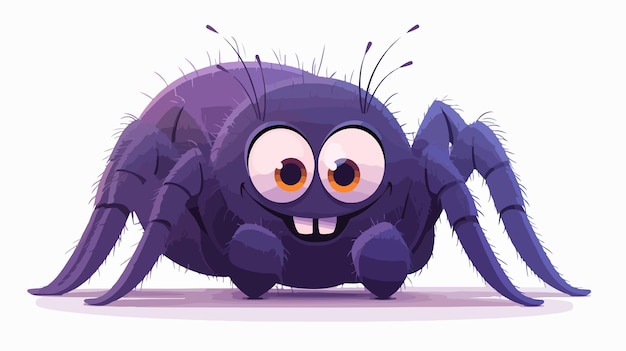 a cartoon character with orange eyes and a black crab face