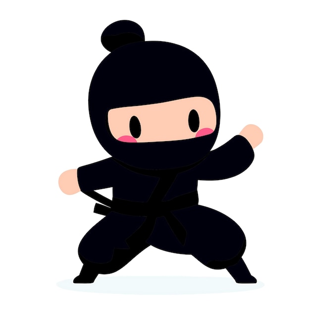 a cartoon character with a pink nose and pink lips is playing with a black martial art