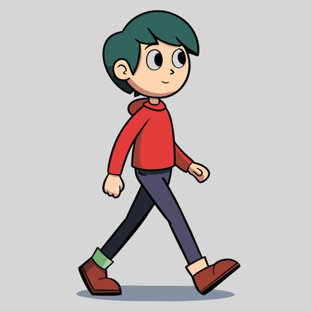 a cartoon character with a red shirt and a green hair