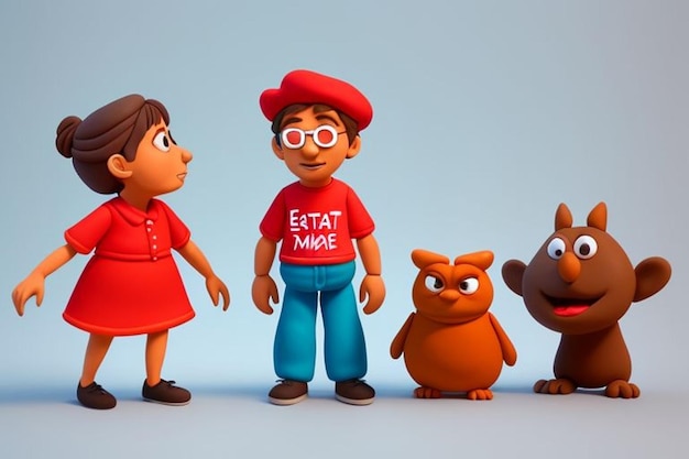 Vector a cartoon character with a red shirt that says quot eat quot