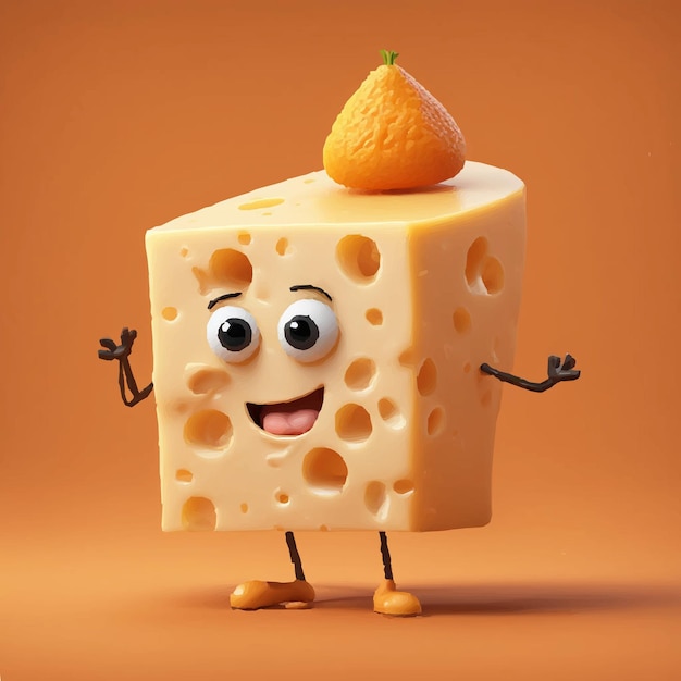 Cartoon character with a smiley face and a cheese