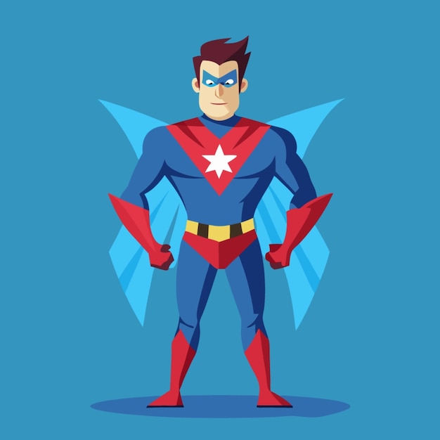 Vector a cartoon character with a star on his chest and the word superman