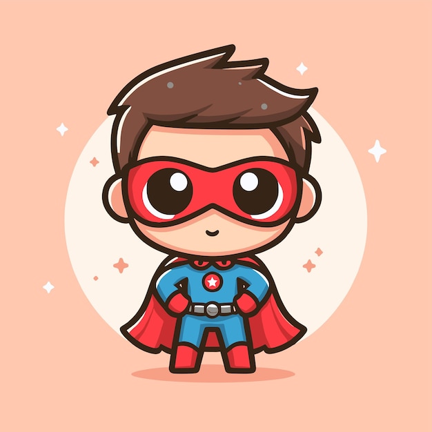 a cartoon character with a superhero costume chibi kawaii flat design