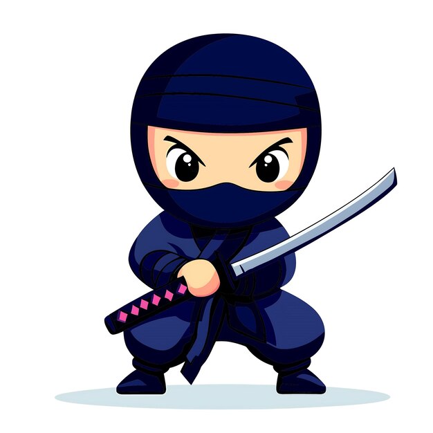 Vector a cartoon character with a sword and a blue helmet